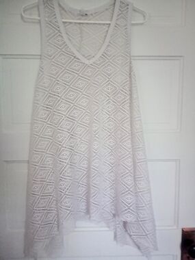 Dots White Swim Coverup